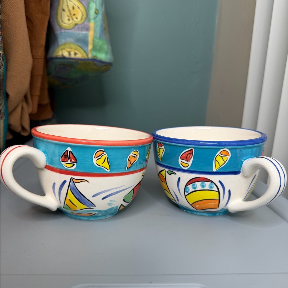Smooth Sailing Vintage Set of 2 Sailboat Designs Coastal Nautical by Sally Huss